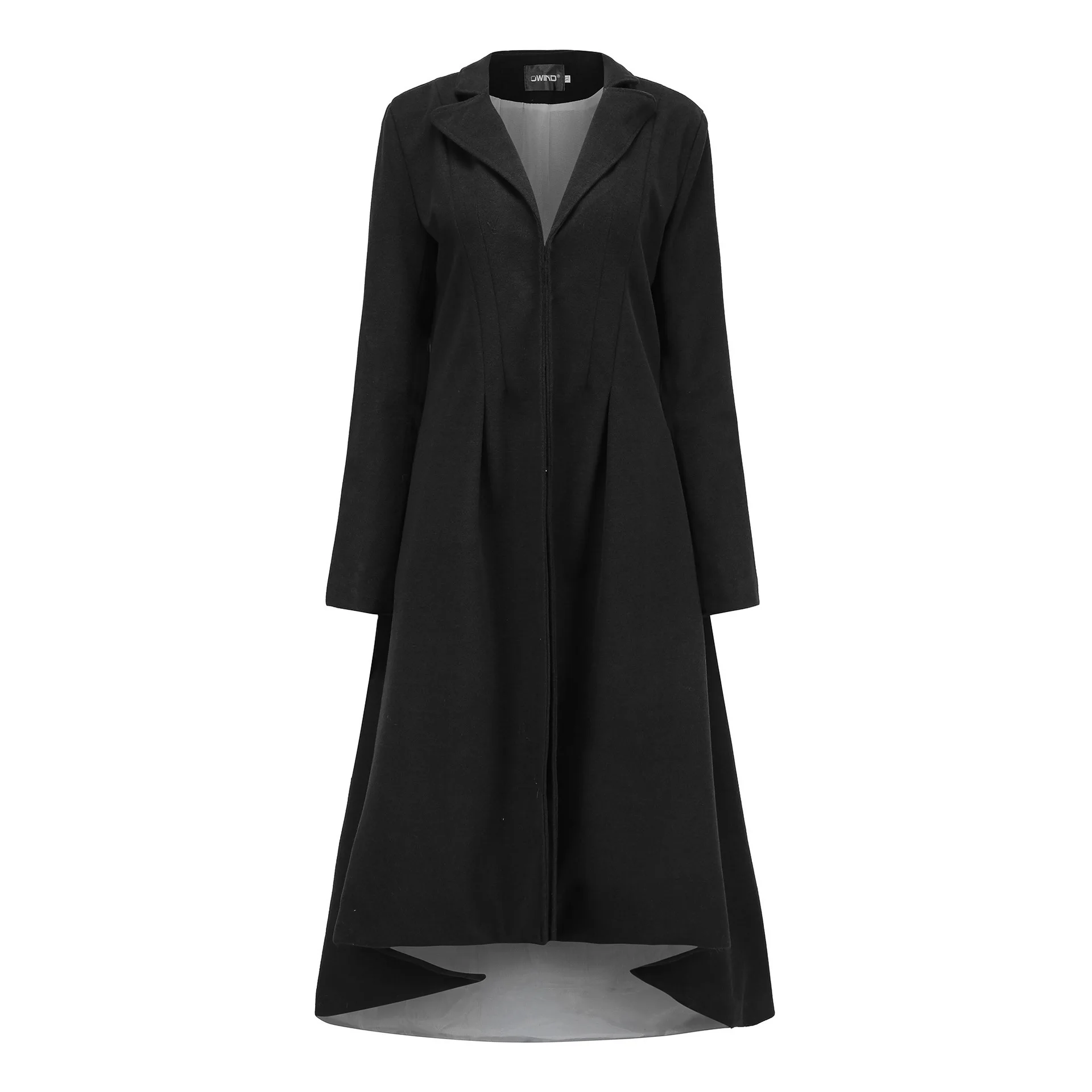 

Women Autumn Winter Swallowtail Wool Long Black Trench Dress Coats Slim Blazer Dress 4xl 5xl Plus Size Loose Goth Trench Outwear