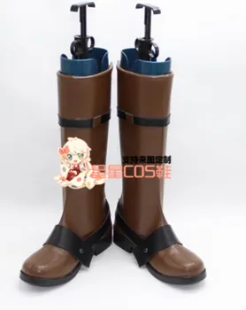 

Tangled Rapunzel Flynn Rider Brown Long Halloween Cosplay Shoes Boots X002