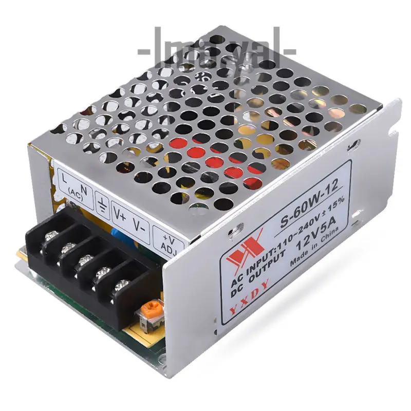 

LED Power Supply 5A 60W LED Driver Power Adapter Switching 110V 220V to 12V Transformer for LED Strip