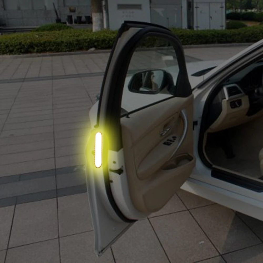 FORAUTO 2 шт. двери автомобиля Стикеры наклейка Предупреждение лента автомобильные отражающие наклейки со светоотражающими элементами авто-Стайлинг 4 цвета предохранителем и универсальным питанием-от источника переменного или постоянного тока
