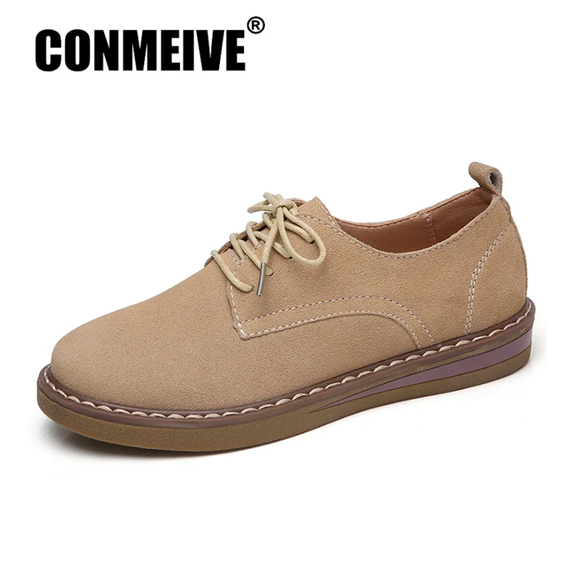 

Solid Color Lace-up Woman's Casual Shoes Fashion British Style Ladies Single Shoes High Quality Leather Loafers Size 35-40