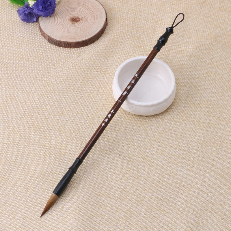 1 Pza pinceles de caligrafía china pluma Lobo cepillo de escritura de pelo mango de madera talla M 1 Pza pinceles de caligrafía china pluma Lobo cepillo de escritura de pelo mango de madera talla M