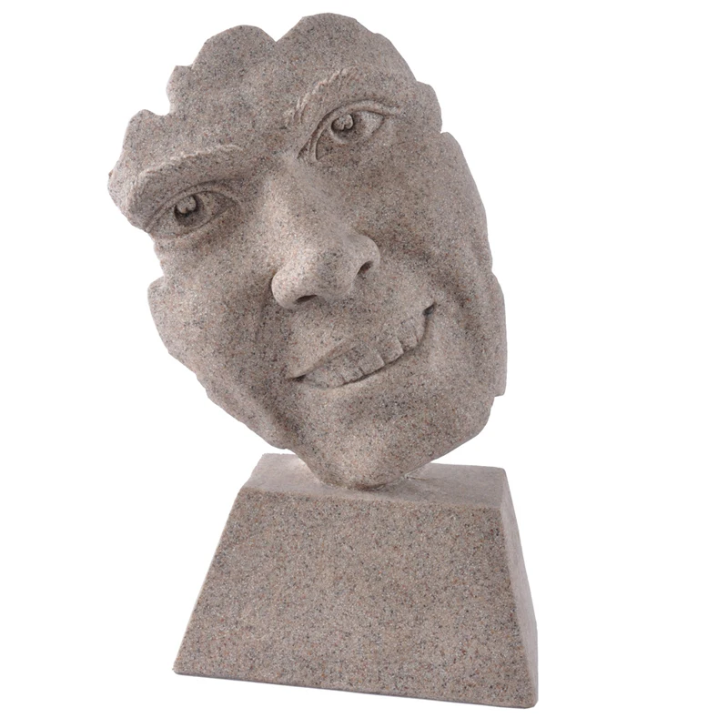 New abstract designer face figurine home decoration resin sandstone