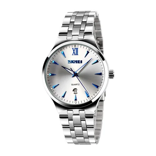 SKMEI кварцевые часы мужские часы люксовый бренд спортивные полностью стальные повседневные деловые наручные часы мужские водонепроницаемые Relogio Masculino - Цвет: Синий