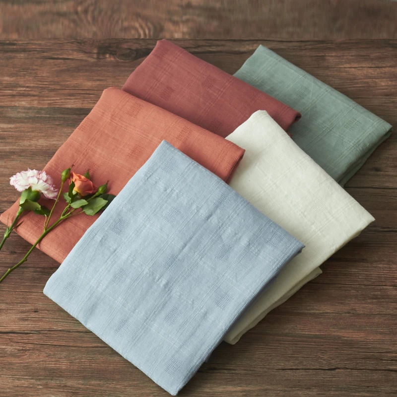 Высококачественная чистая ткань рами Новая летняя клетка, жаккард ткань высокого качества одежда ткани для одежды