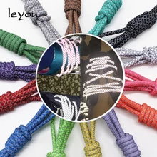 Leyou 100-160cm люминесцентная лампа кроссовки шнурки спортивные шнурки 3м Reflective круглые веревочные шнурки светлые шнурки Led