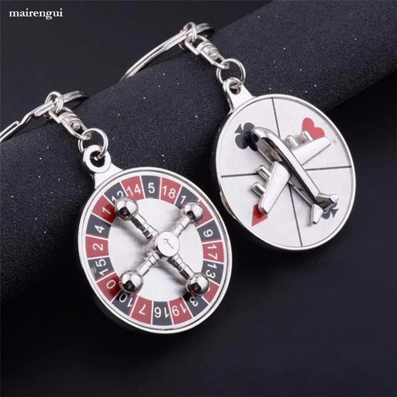 

Rotatable airplane compass russian turntable keychain men pendant car key chain for Mercedes BMW Toyota KIA key ring casino gift