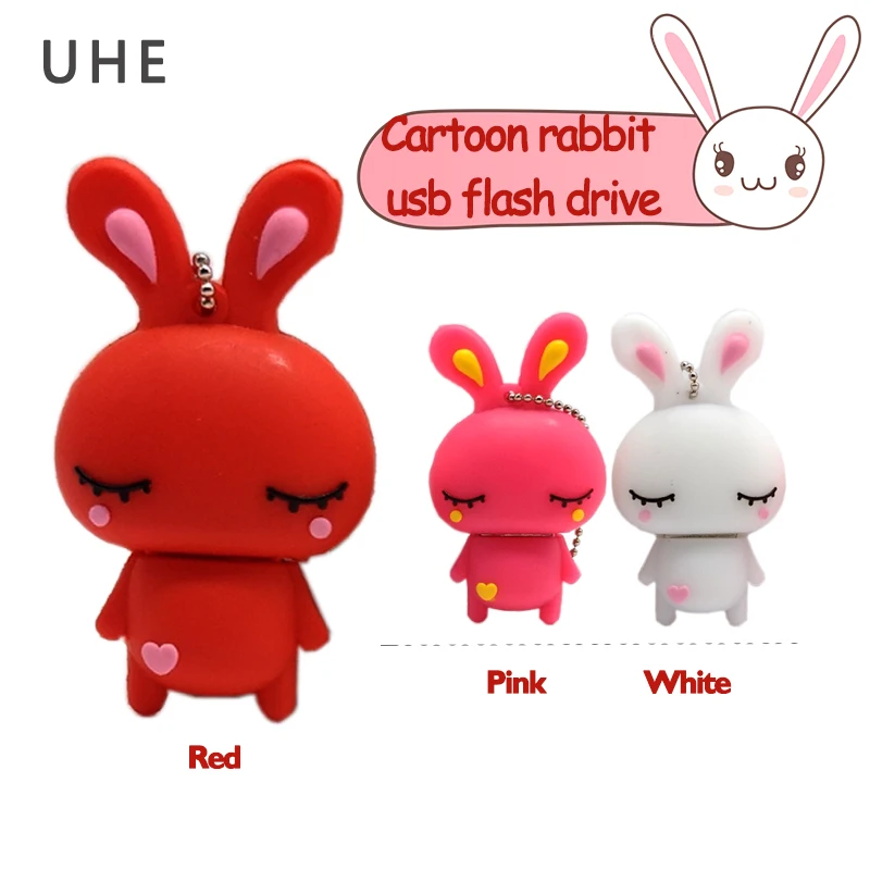 USB флеш-накопитель милые кролики 4 ГБ 8 16 32 64 мультяшная карта памяти u-диск
