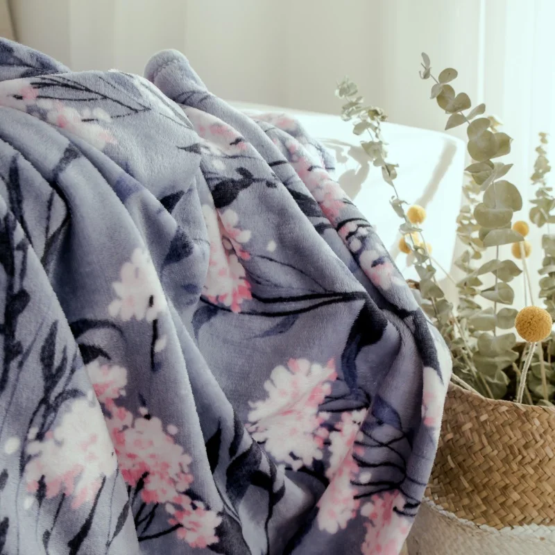 Теплая плюшевая фланель, Флисовое одеяло сбрасывает Твин/Полный/queen Размер кровать/диван/воздушная крышка простыня элегантный серый кантри цветы цветочный