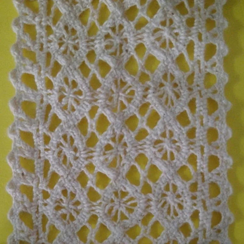 

55mm Width DIY Clothing Beige Color 5 yrd/lot Double-sided cotton lace Wholesale Crocheted Lace for Sewing Garment Accessories