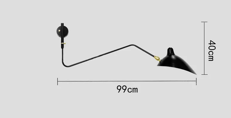 Черный Ретро Лофт Промышленные винтажные Настенные светильники французский дизайнер luminaria вращающиеся Бра Настенные светильники для домашнего декора jielde лампа