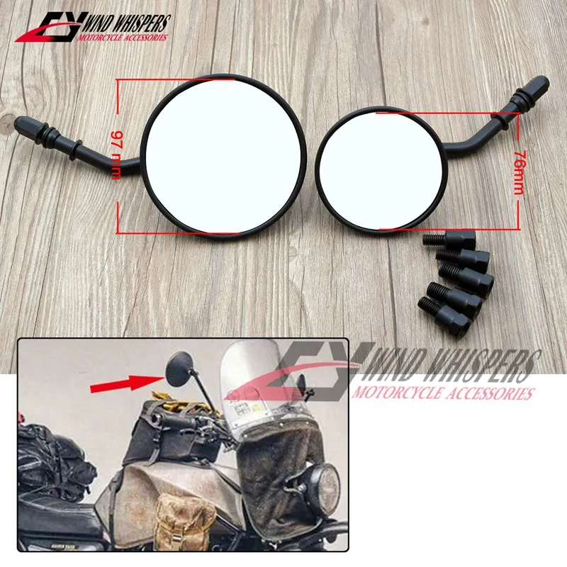 Мотоциклетные ретро круглые выпуклые зеркала заднего вида для Harley 883 1200 Honda CB400