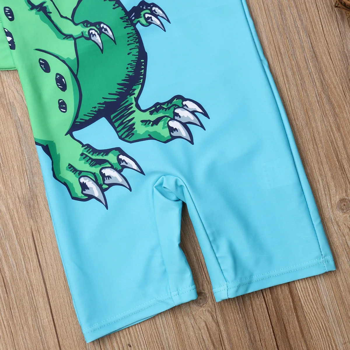 Детская одежда для плавания с рисунком динозавра и сыпи, Солнцезащитный купальник для маленьких мальчиков, костюм, купальный костюм+ шапочка