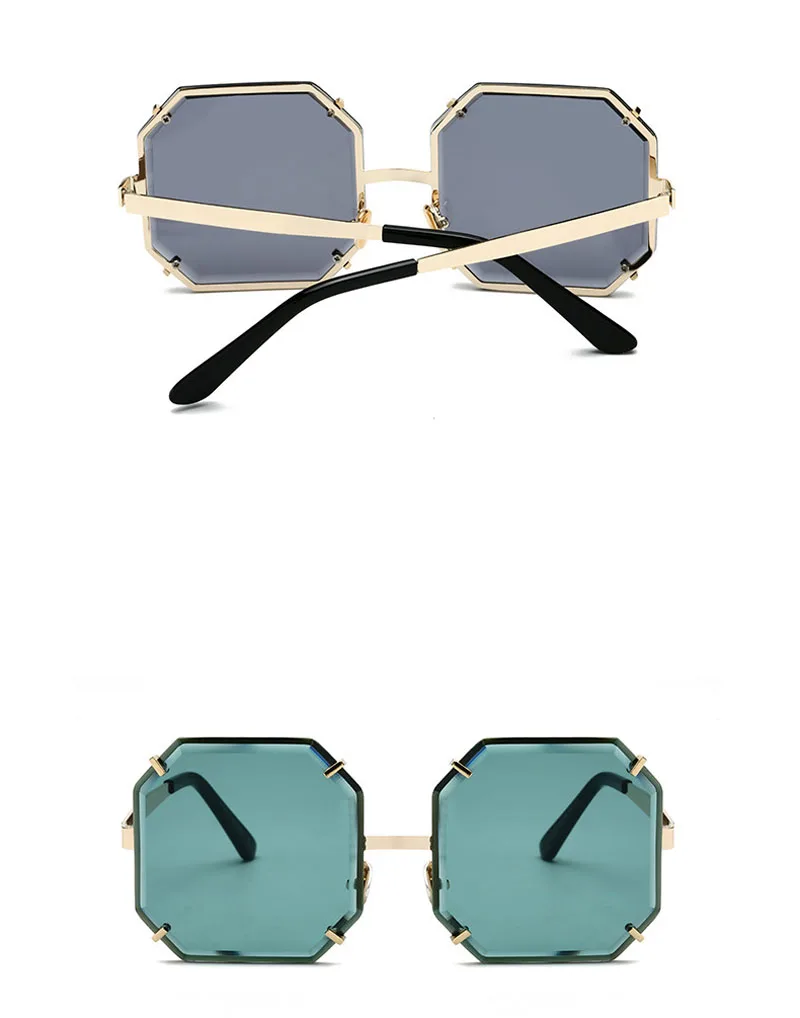 PAWXFB без оправы Квадратные Солнцезащитные очки для женщин для мужчин Ясно Зеленый Розовый негабаритных Защита от солнца очки для женщин Высокое качество Оттенки