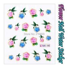 Блеск 22 Простыни Детские/lot 11 видов стилей 3D золотой блеск птица цветок Дизайн ногтей Стикеры Передача ногтей Вода Переводные картинки украшения bjc188-198