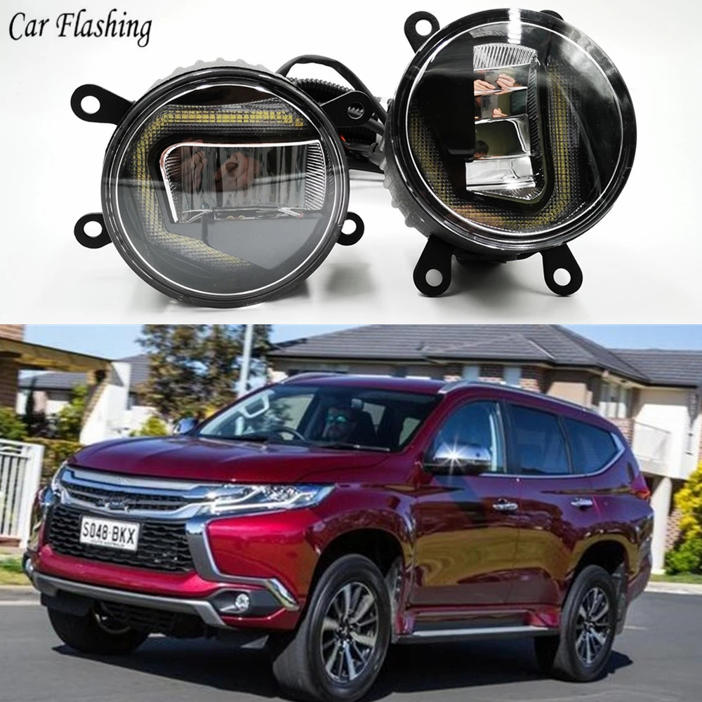 

3-IN-1 Functions DRL Daytime Running Light Projector Fog Lamp with yellow signal For Mitsubishi Montero Pajero Sport 2013-2018