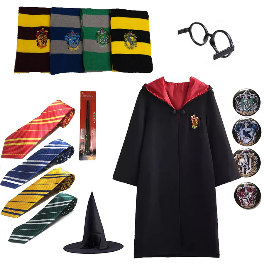 

Harris Potter Outfits Magic Robe Cape Suit Hogwarts Uniform Cosplay Ravenclaw Gryffindor Potter Cosplay Costumes For Kids Adults