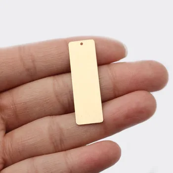 

20pcs Gold Color Rectangle Raw Brass Charm Pendant For DIY Jewelry Necklace Bracelet Makings Findings Wholesales