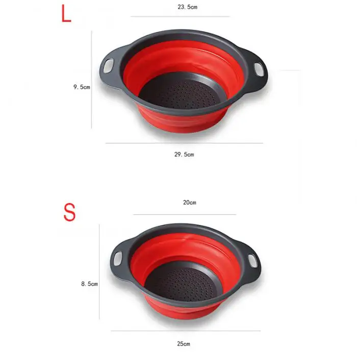 Многофункциональный складной силиконовый дуршлаг для фруктов и овощей
