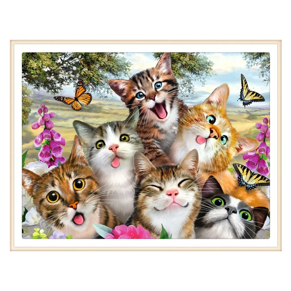 

5D DIY diamond painting painted cartoon animal cat mosaic embroidery animal cross embroidery embroidery crafts