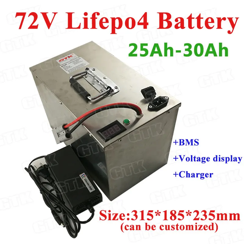 LiFepo4 72V 20Ah 25Ah 30Ah Lithium battery pack with BMS for electric motorcycle scooter solar power system+charger |