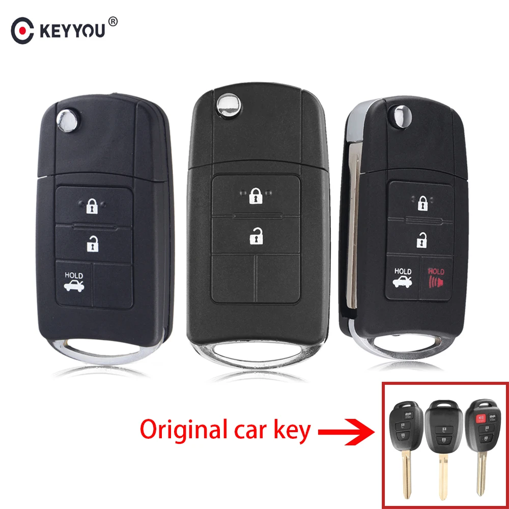 KEYYOU 2/3/4 кнопки для Toyota Prius RAV4 Camry пульт Управление изменение складной брелок для ключей в виде ракушки Fob чехол