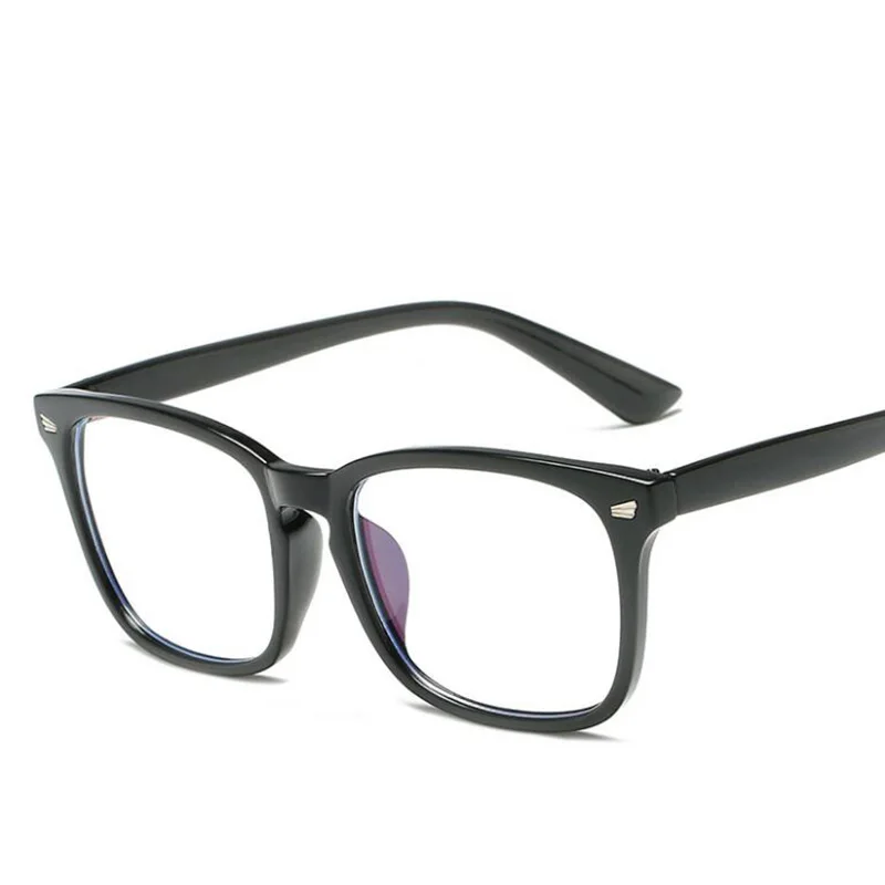 Винтажные квадратные очки для женщин и мужчин модные очки с оправой анти-радиационные компьютерные очки - Цвет оправы: bright black