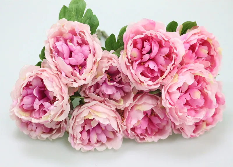 Flone Silk Artificial Peony Bouquets Cloth Fake Peony Simulation Props For Wedding Birthday Party Bedroom Home Decoration Art (12)
