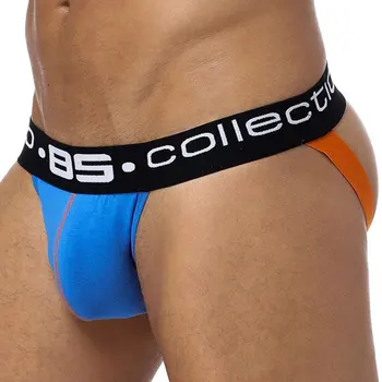 

BS Brand Men's Sexy Thongs Briefs Double D G-string Thong Men Tanga Gay Underwear Male Jockstraps Gay Men Underwear Jocks BS007