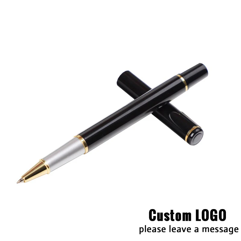 

High Quality Matte Black Metal Pen Custom Logo Business Signature Pen With Refills Ballpen School Writing Supplies Private Gifts