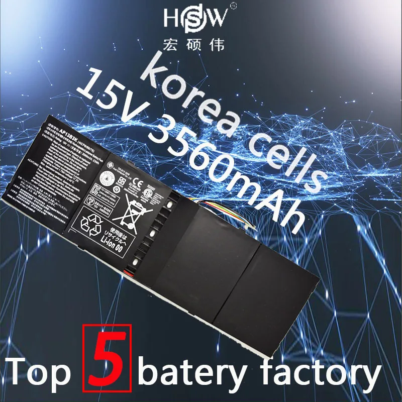 

GZSM Laptop Battery Ap13b3k For Acer Aspire R7 M5-583p Series Ap13b battery for laptop 4lcp6/60/80 3560mah 15V battery