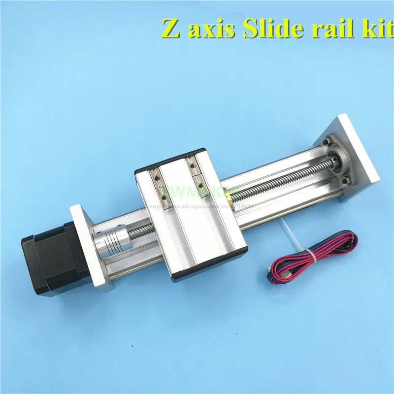 

Z axis Slide rail kit with NEMA17 stepper motor 100/200/300mm effective stroke TR8 lead screw for CNC Reprap 3D printer