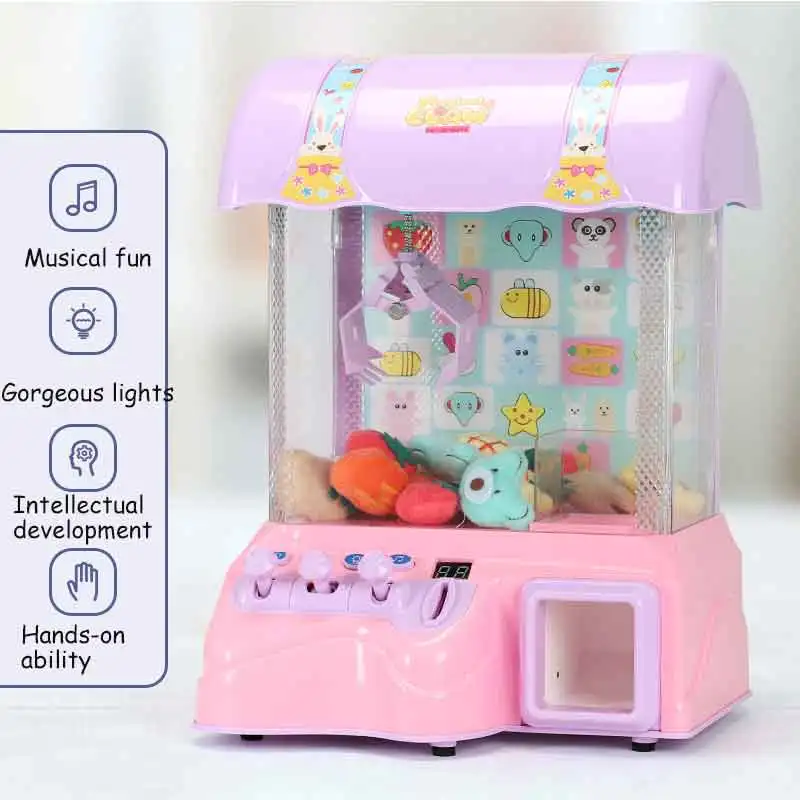 Children's Mini-catch Doll Machine Household Hanging Candy Clip Doll Toys Gashapon Game Coin Operated Game Doll Machine 4