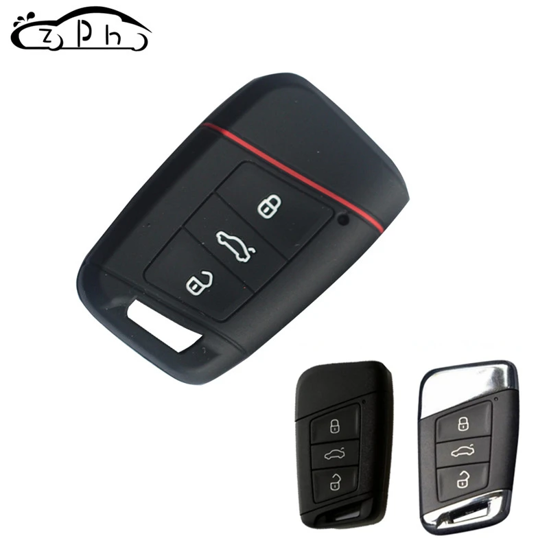 3 кнопки силиконовый чехол для ключей от машины VW Skoda Superb Magotan Passat B8 A7 Golf Smart 2016 2017