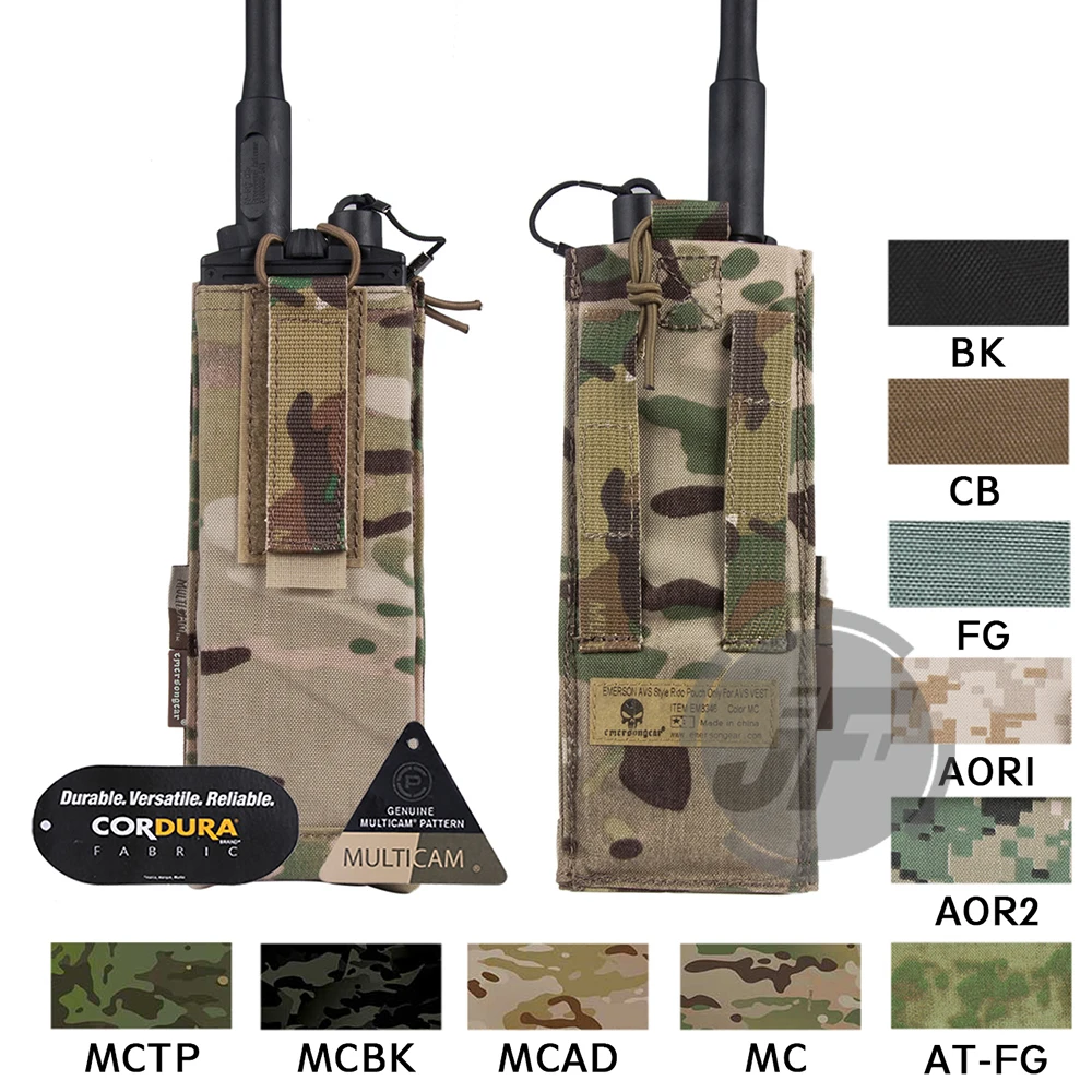 Emerson тактическая радиостанция MBITR сумка EmersonGear Портативная сумка Регулируемая рация Карманный Перевозчик с крюком и петлей для AVS жилет