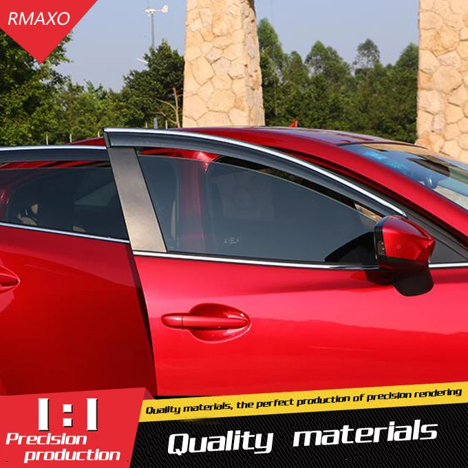 

For Axela Plastic Window Visor Vent Shades Sun Rain Deflector Guard For Mazda 3 Axela Auto Accessories 4PCS/SET 2015-2017