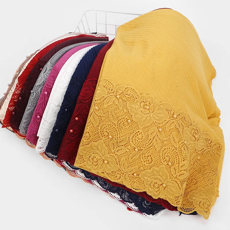 70*200 см модал обычный цвет жемчуг головной платок двойной петлей хиджаб мусульманская шаль женщина тюрбан исламский головной убор шарф