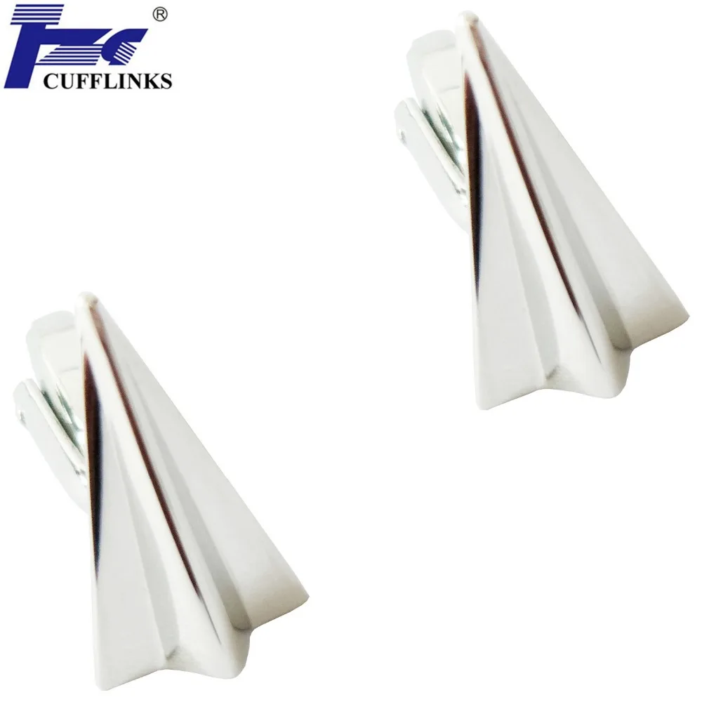 

TZG Silver Paper Plane Cufflink Cuff Link 2 Pairs Free Shipping