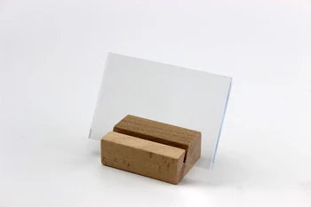 

120*80mm Acrylic Menu Display Wood Photo Picture Label Holder Name Card Display Rack Desk Sign Gradient Price Tag Frame Stand