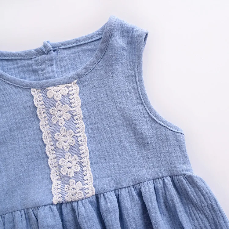 Mother nest Summer Girls Lace Vest Dress Cotton Princess Newborn Clothes Soft Children Party Dresses Kids Sleeveless Clothing  (31)