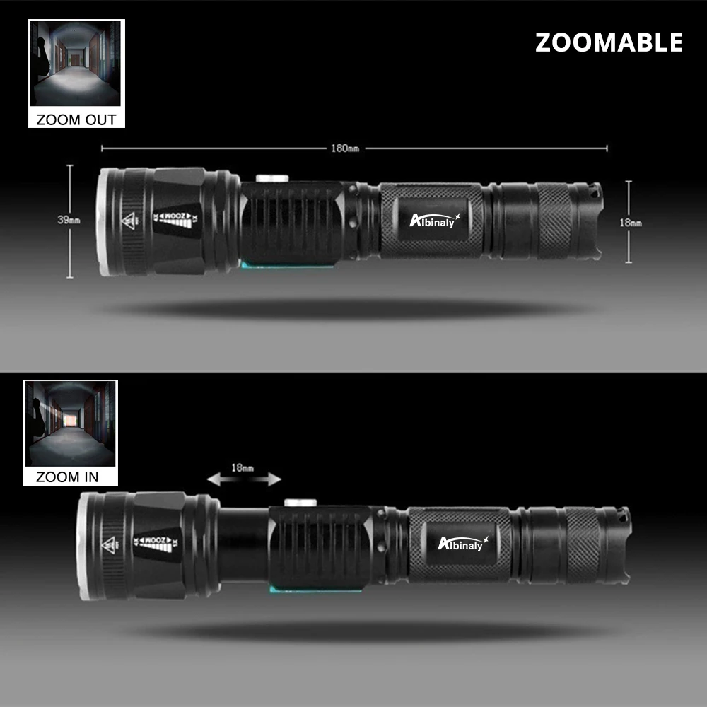 Перезаряжаемый светодиодный фонарик T6 Водонепроницаемый фонарь USB интерфейс для зарядки телефона Zooable 5 режимов освещения 18650