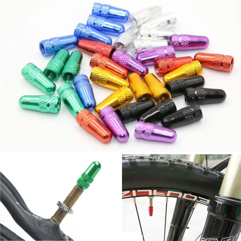 5Pcs/Set Bicycle Aluminum Alloy Valve Cap Dust Cover Protector For Road Mountain Bike Racing Dustproof Valve Cap Accessories