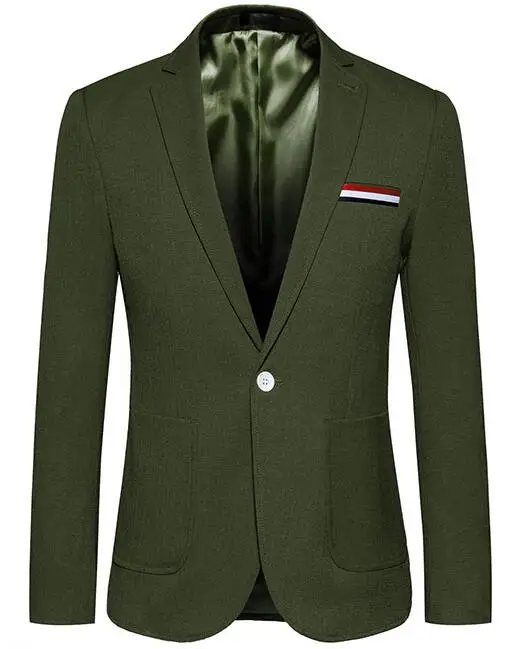 

2019 Notched Collar Spring Autumn Solid Casual Men Blazers Long Sleeve Stand Collar Button Hot Sale Fashion