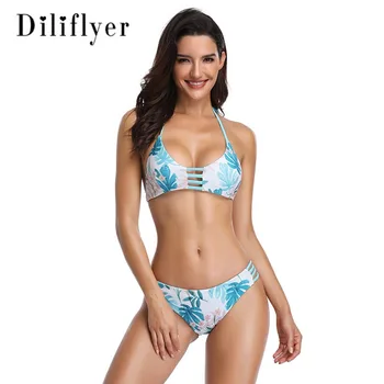 

Sling Bikini Double Sded Woman Solid Swimwear Push Up Bikinis Triangle Bather Suit Tankini Swimsuit For Girls Bandeaukini Bathin