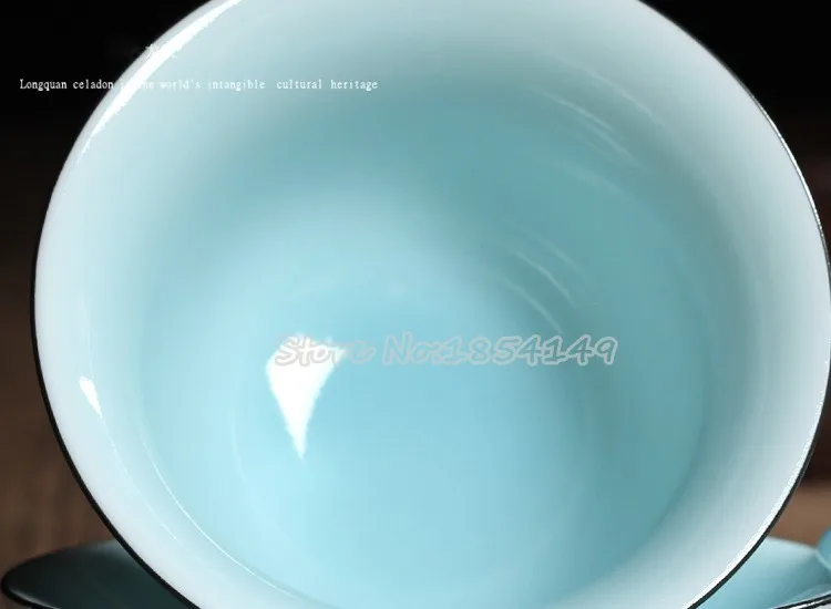 Китайский Longquan Celadon Gaiwan Китай Чай чашки и блюдца Чай ковша 130 мл национальным уровне мастер служить Чай чашки фарфор Чай горшок