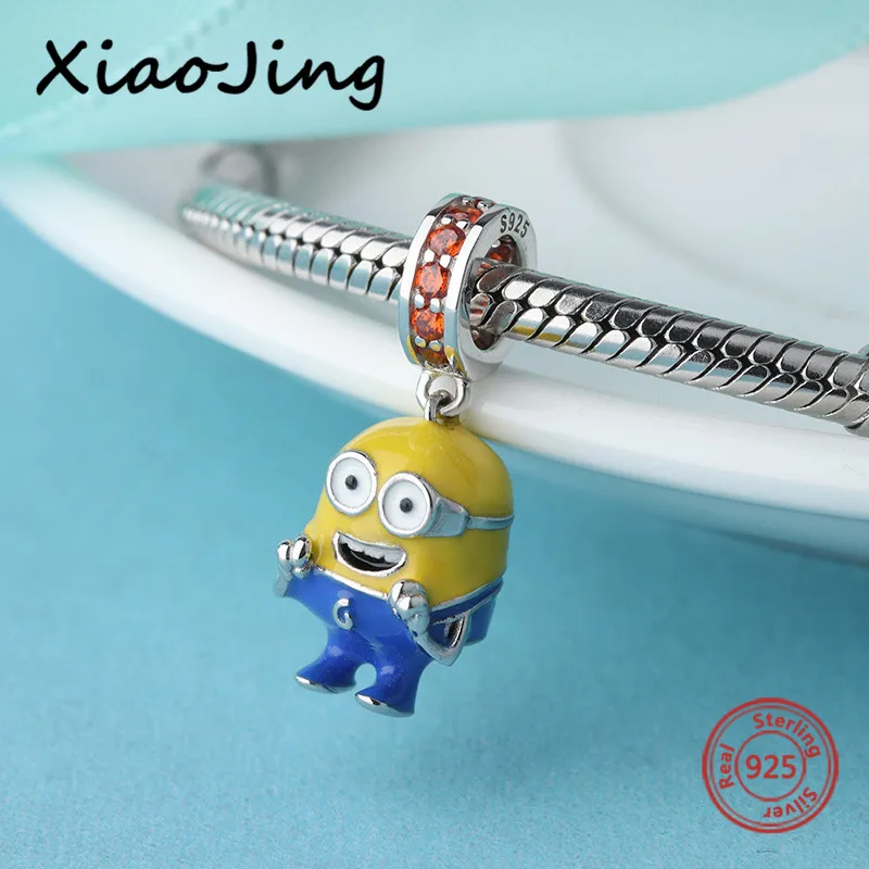 2019 Новый Diy Подвески Миньоны 925 Серебряные шарики с разноцветной эмалью & cz