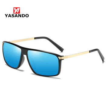 

YASANDO Brand Sunglasses Men Polarized Glasses Rectangle Male Mirror Classic Eyewear aviation Sun Glasses For Guy GS6104