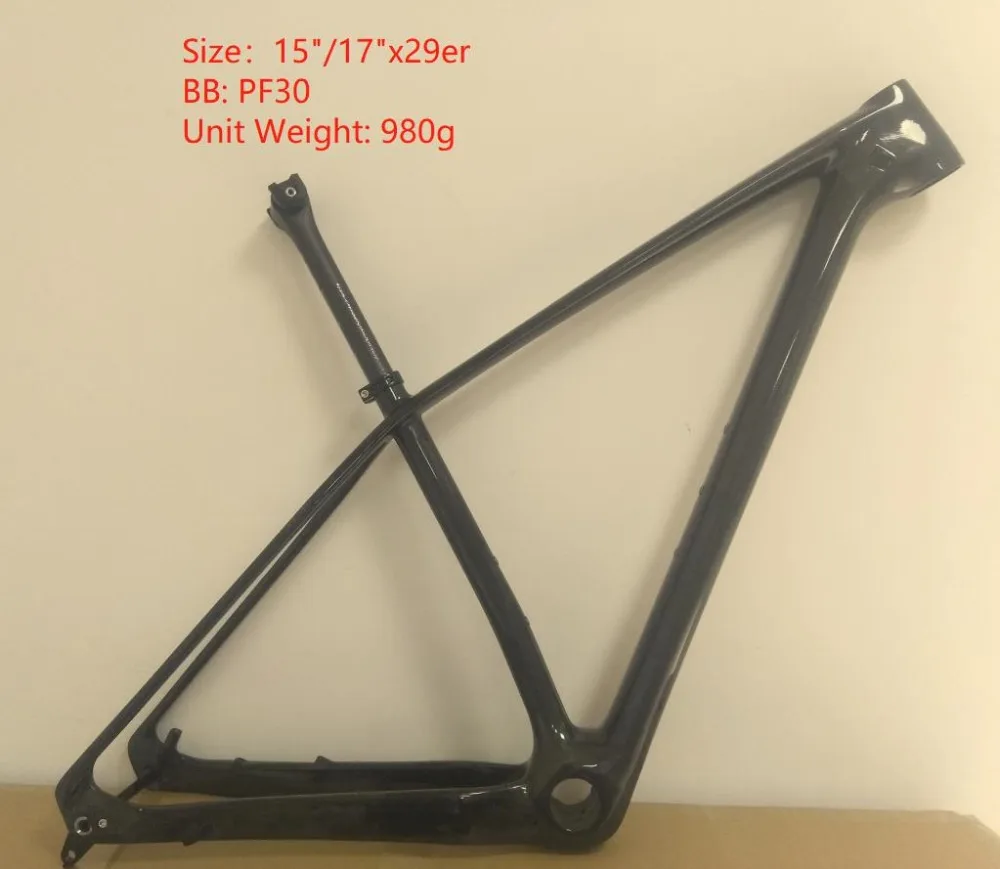 OEM ODM бренд логотип углеродного волокна MTB велосипеда Рама 29erx1" /17" UD матовая/глянцевая с 148x12 мм или 142x12