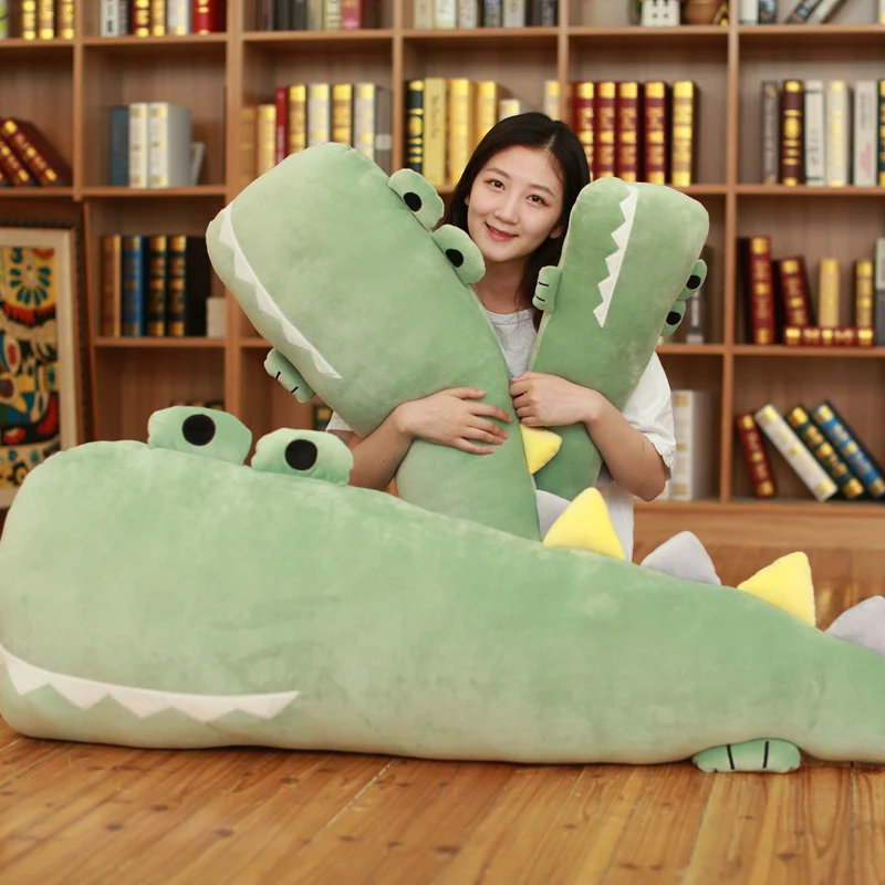 

Cartoon Crocodile Long Pillow Plush Alligator Animals Bolster Pillow Kids Huggable Companion Plush Pillow 55/70cm