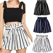 FishSunDay женские летние высококачественные полосатые шорты с карманами и эластичной резинкой на талии 0712